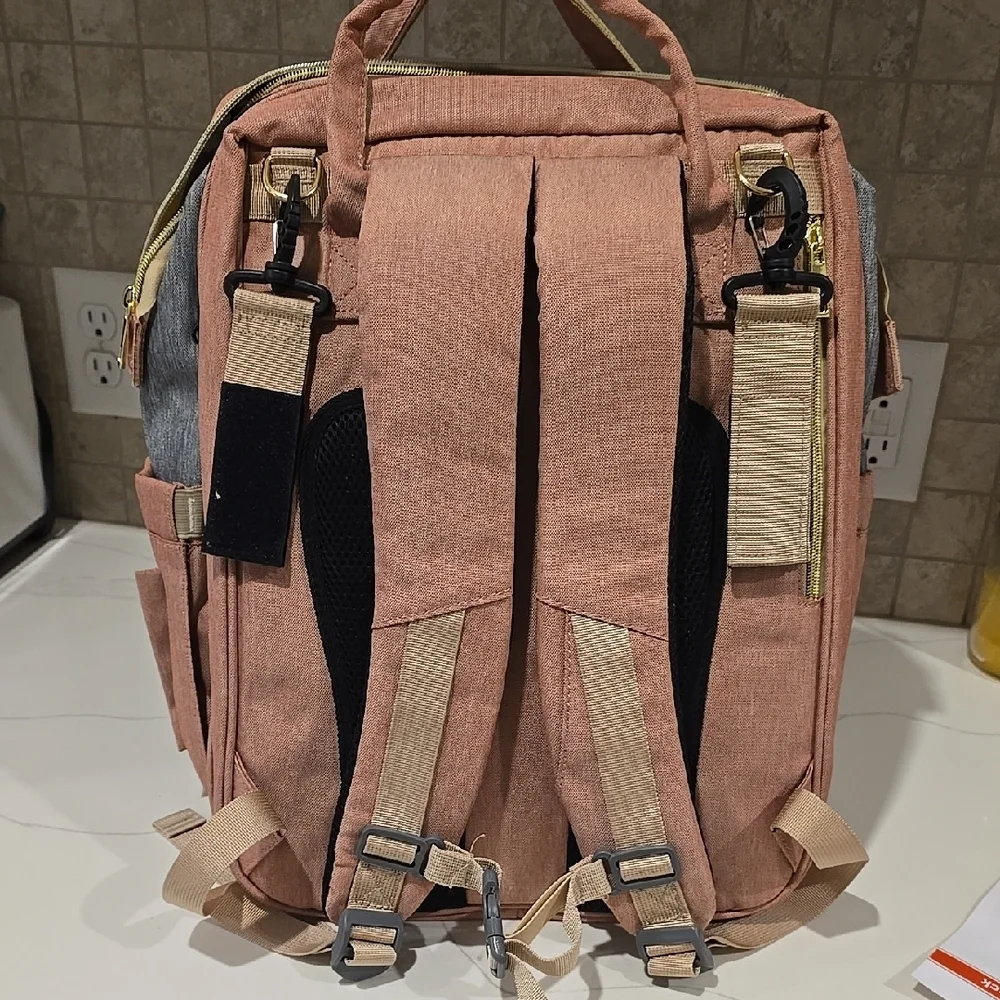 Pink and Gray Men's Backpack